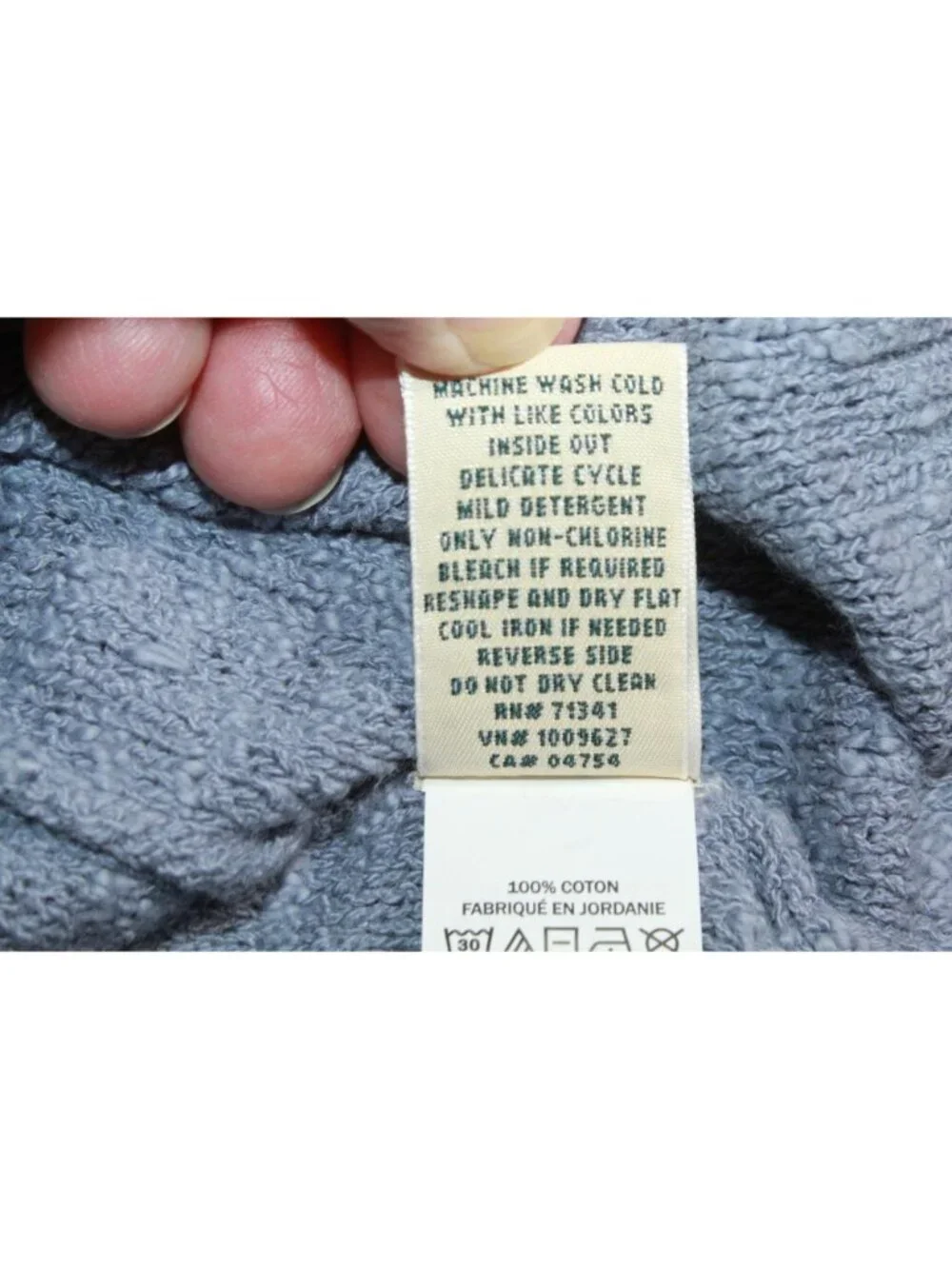 LL Bean Midweight Cotton Slub Sweater Henley Short Sleeve Soft Indigo Medium - Picture 10 of 11